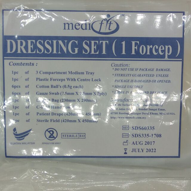 Medifit Sterile Dressing Kit 1 Pack Shopee Malaysia