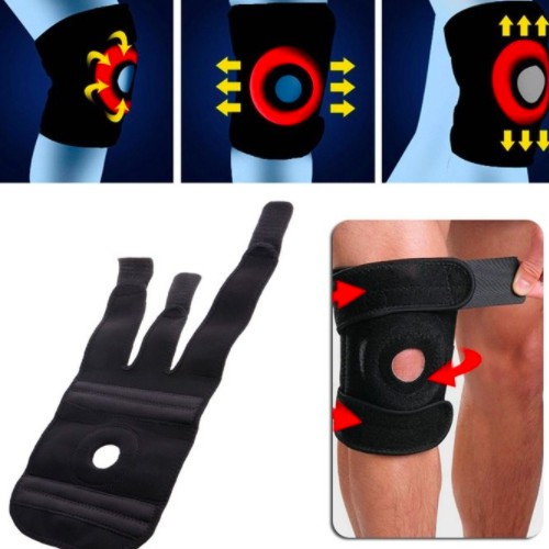 READY STOCK Sports Adjustable Knee Guard Knee Support Black Shopee