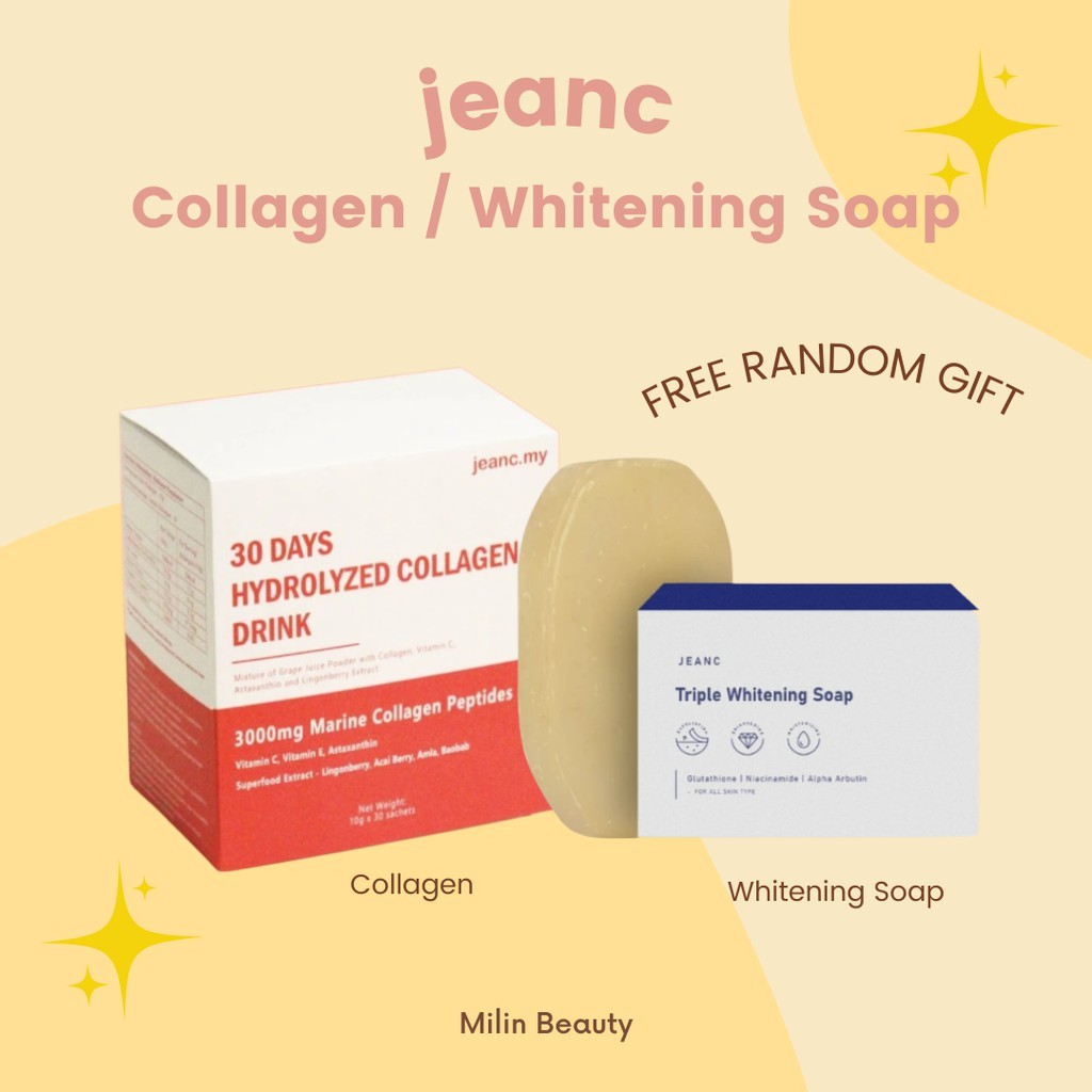 Halal Jeanc 30 Days Hydrolyzed Collagen Drink Triple Whitening Soap Shopee Malaysia