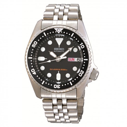 seiko black automatic diver men's watch skx013k2