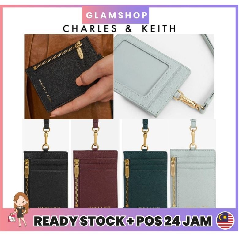 charles and keith top zip card holder