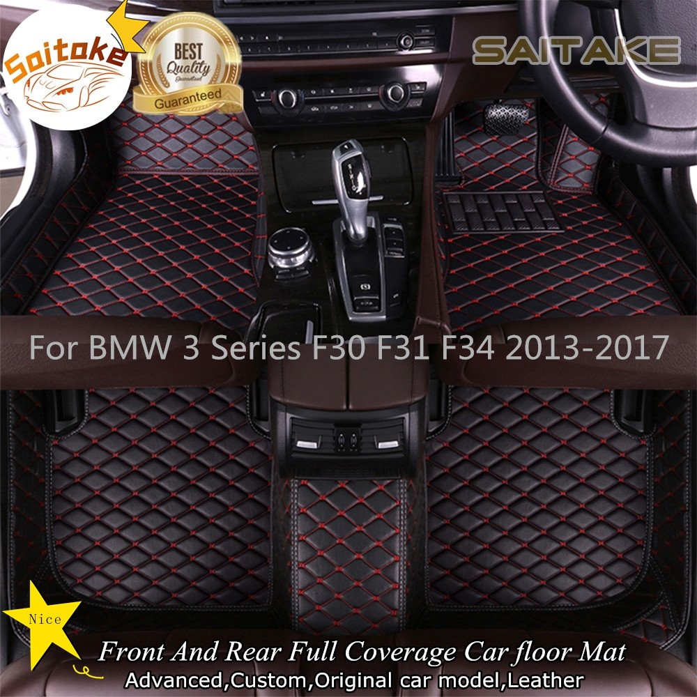 Saitake Car Floor Mats For Bmw 3 Series F30 F31 F34 2013 2017 Full Coverage Non Slip Pu Leather Carpet Shopee Malaysia