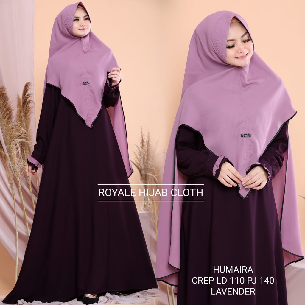 Set Gamis Muslimah Syari Humaira By Royale Hijab Shopee Malaysia