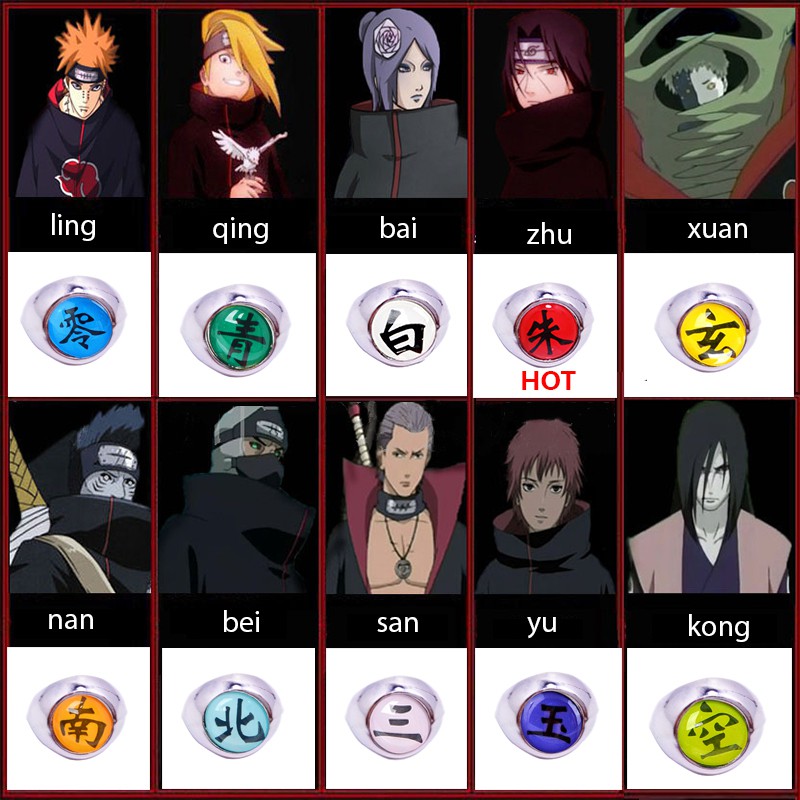 Animation Collectables Anime Naruto Shippuden Akatsuki Members Cosplay Yu Ring Collectibles Gift Collectables Sloopy In