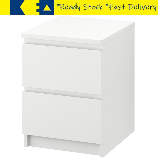 Ikea Malm Chest Of 2 Drawers White 40x55cm Ready Stock