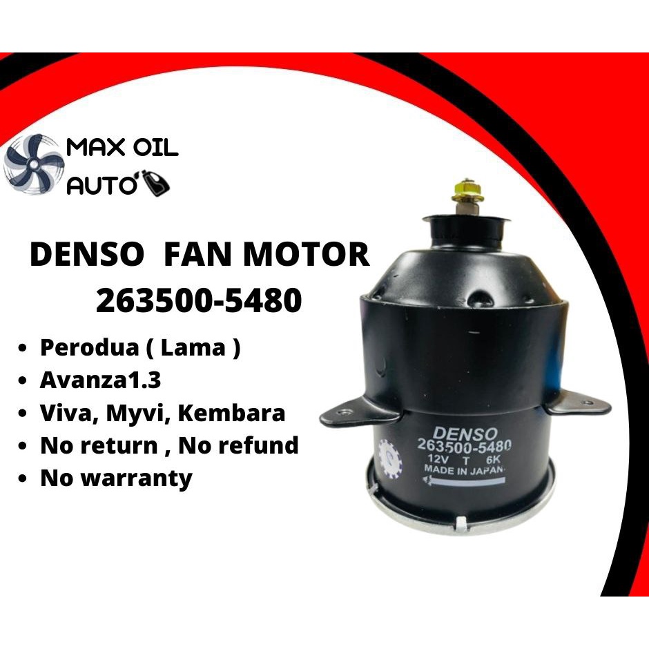 DENSO RADIATOR FAN MOTOR 2635005480 KIPAS MOTOR RADIATOR UNTUK PERODUA