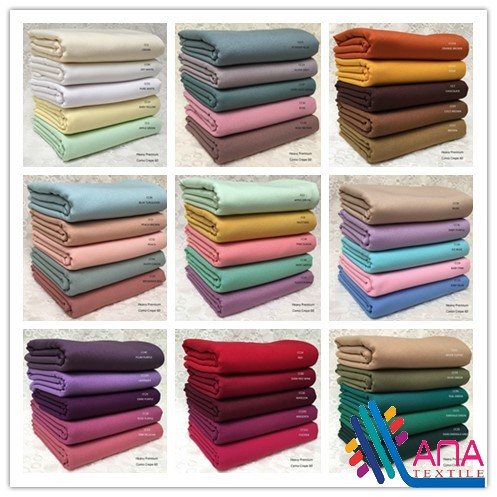 CC1 CC22 Premium Heavy Como Crepe Bidang 58 Kain Pasang CC1 CC22 Premium Heavy Como Crepe Bidang 58 Kain Pasang