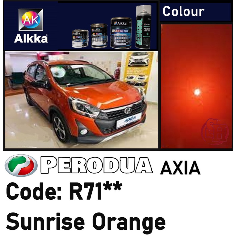 PERODUA AXIA Sunrise Orange R71** Crystal /Aikka Oem Factory Colour ...