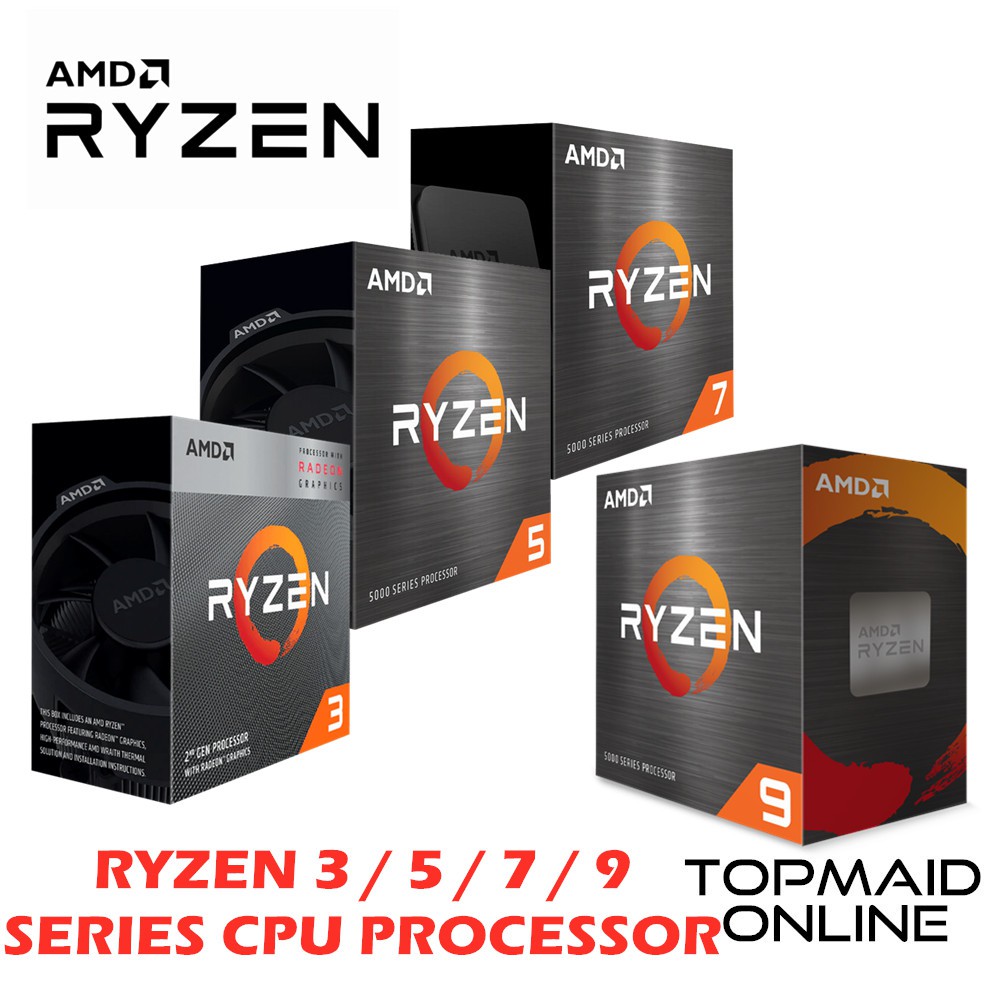 Amd Ryzen 3 30g Ryzen 5 3500 3500x 3600 Ryzen 7 3700x Ryzen 7 5800x Ryzen 9 5900x Amd Am4 Processor Shopee Malaysia