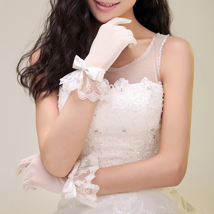 girls wedding gloves