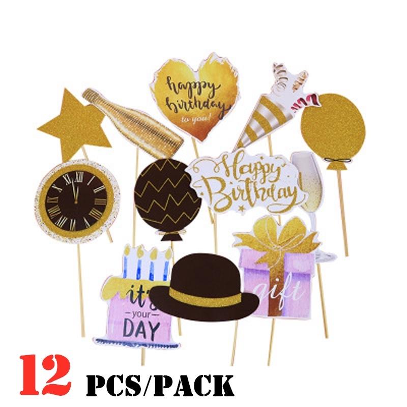 Decorations Party Supplies Amosfun Birthday Photo Booth Props