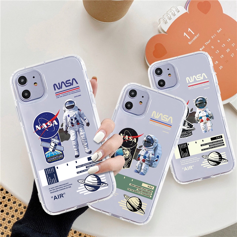 NASA Space Astronaut Rocket Planet Transparent Soft Casing Iphone 14 13 ...