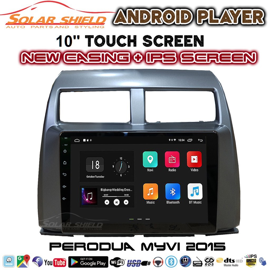 Perodua Myvi Icon 2015 10''' Android Player GPS Waze + Casing (Set ...