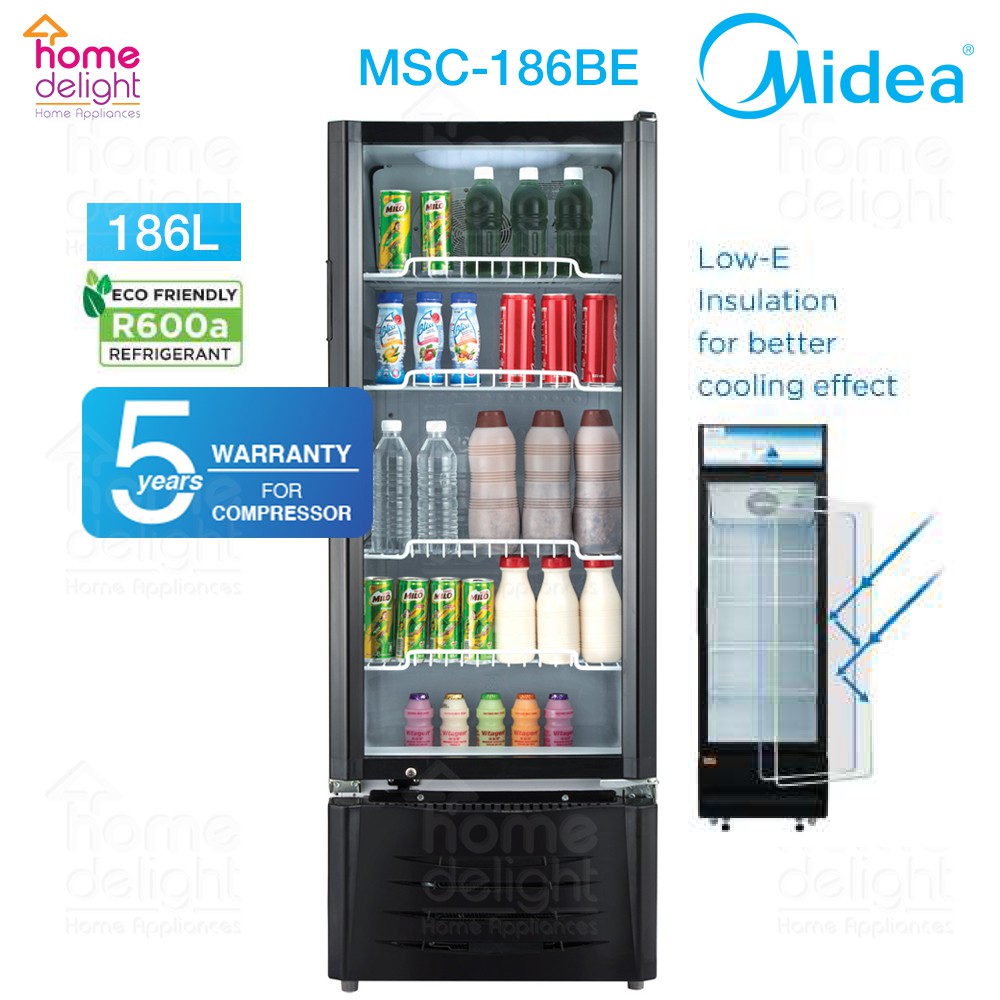 Midea MSC186BE Chiller Showcase 186L Shopee Malaysia
