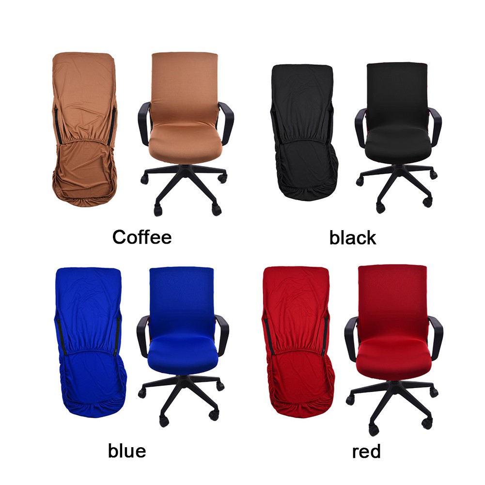 Solid Color Computer Chair Cover Office Seat Backrest Cover Slipcover Removable Home Garden Tipidkorpolri Furniture
