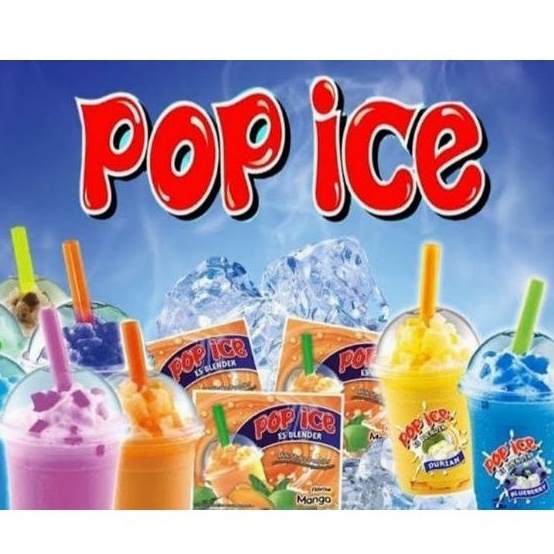 POP ICE Es Blender Milk Shake Powder 25g Flavour Strawberry/Avocado/Lychee/Grape/Soursop/Cappuccino/Mango (10sachet)