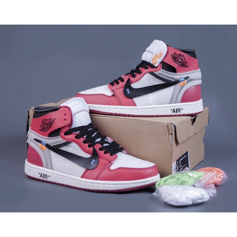 Nike Air Jordan 1 Retro Hi Off White Chicago The Ten Premium 1 1 Shopee Malaysia