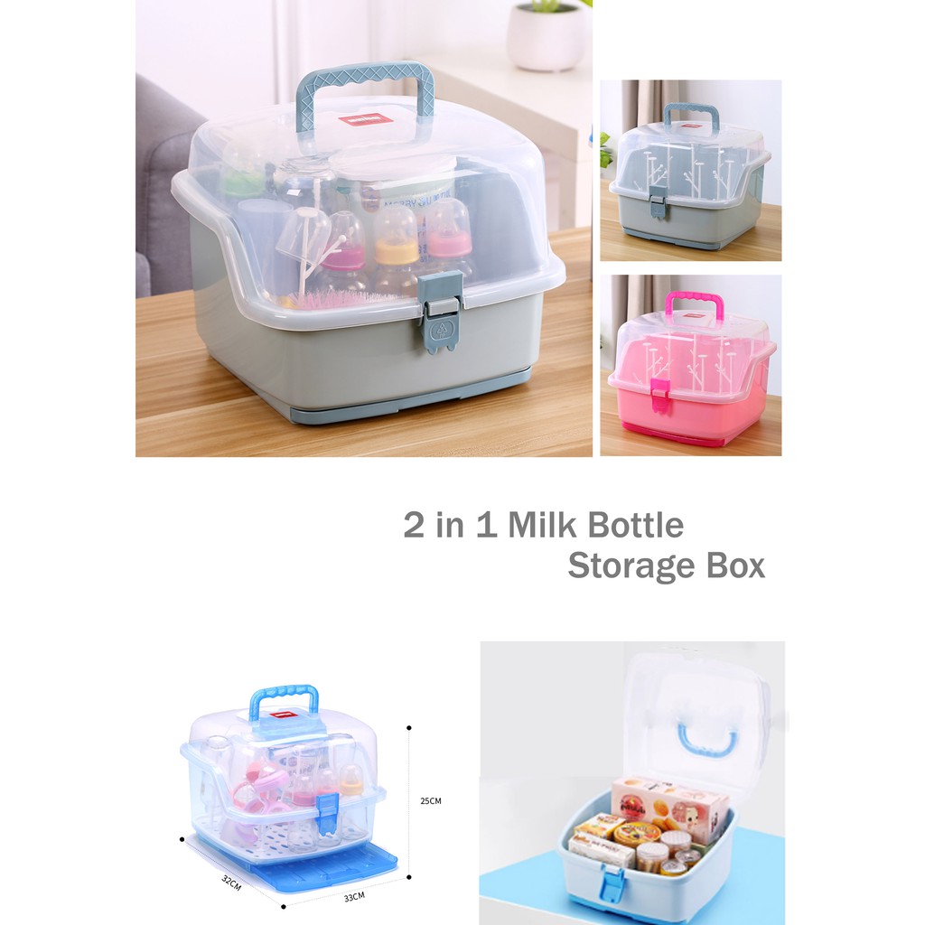 Little World Milk Bottle Storage Box Portable Baby Bottle Drying Racks