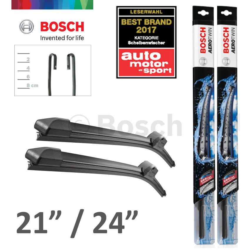 Bosch Aerotwin Plus Wiper Blades Front Left/Right set of 2 size 21