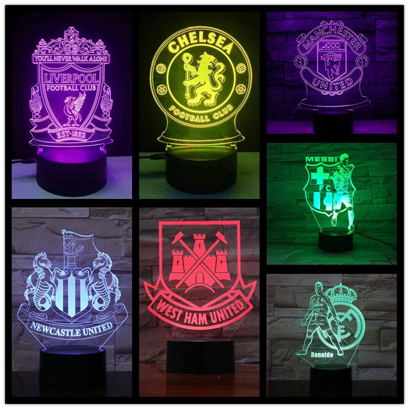 3D Real Madrid Football LED Night light Touch Table Desk Lamp Xmas Gift 7 color 
