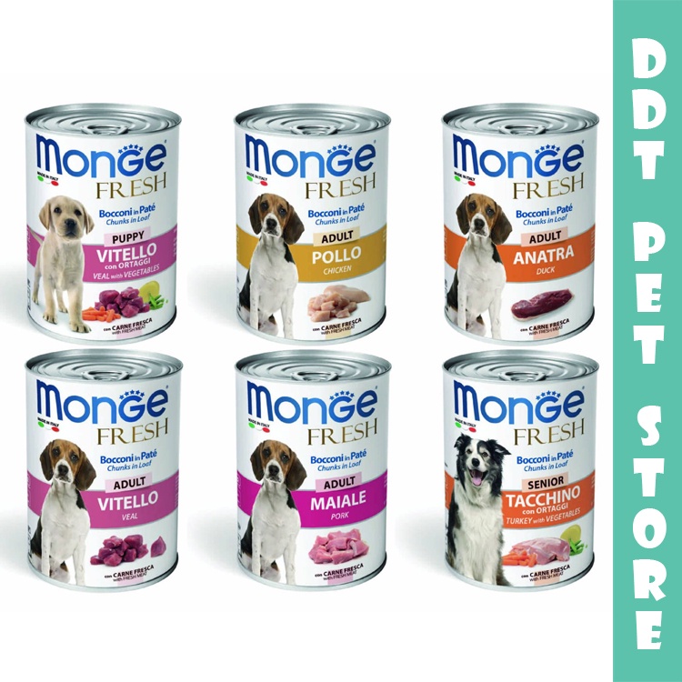 Monge Fresh Dog Canned Food 400g / Puppy / Adult / Senior Shopee