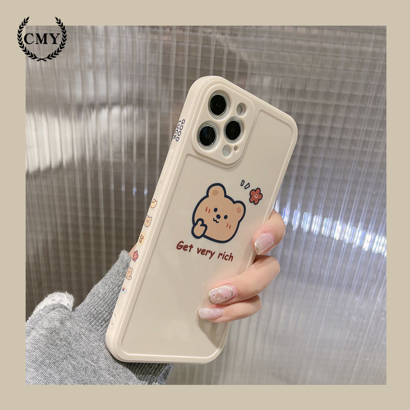 Iphone Case Cartoon Bear Pattern Side Print Tpu Phone Case For Iphone 11 Pro Max X Xr Xs Max 7 8 Plus Se 12 Pro Max 12 Mini Shopee Malaysia