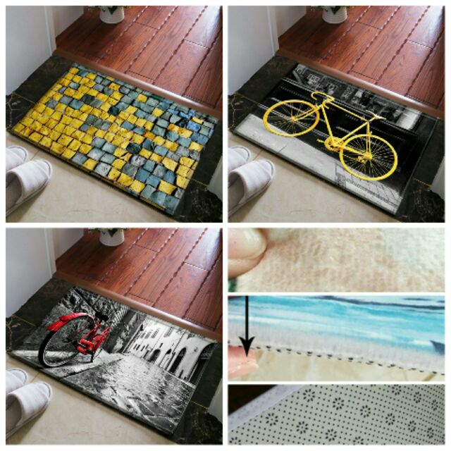 Retro Fashion Carpet London Paris Street European Style British Cultural Creative Anti-Slip Floor Mat Bicycle Bathroom Hairy Children's Favorite