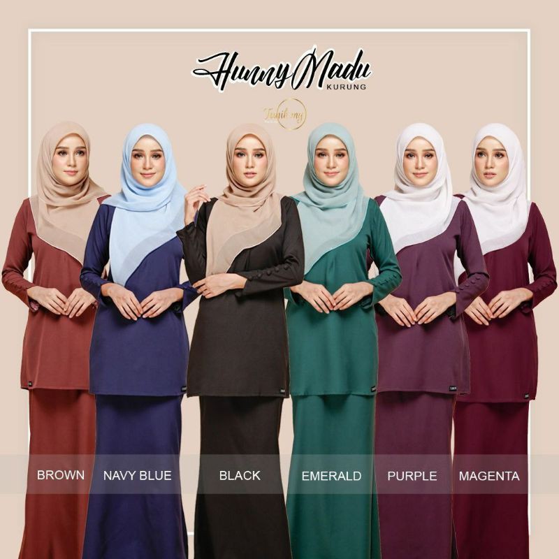  BAJU  KURUNG BUTANG HUNNY MADU COMOCREPE BY TUNIK  Shopee  