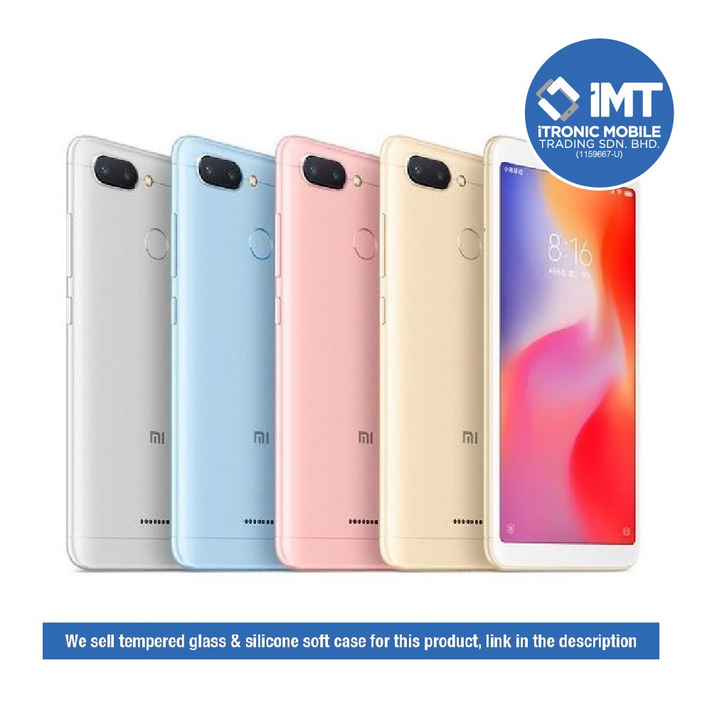 XiaoMi Redmi 6 [3GB RAM/32GB ROM] Gold/Black/Blue  Shopee 