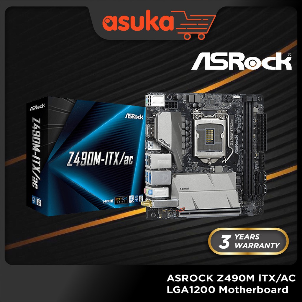 ASROCK Z490M iTX/AC LGA1200 Motherboard