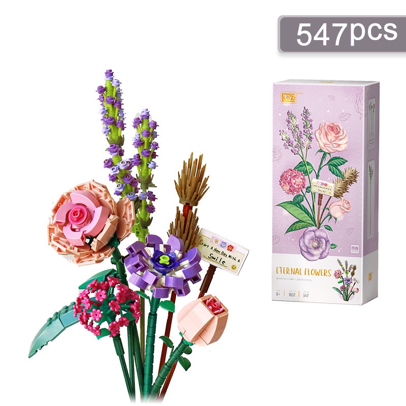 837PCS DIY Bouquet Building Bricks Toy for Adults/Teens Artificial Flowers Building Kits for Gifts Seyaom Flowers Bouquet Sets Compatible with Lego Blue 