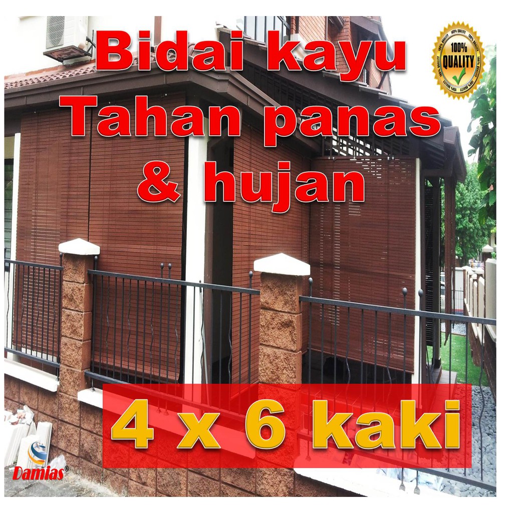 bidai kayu wooden blinds blind wood Tahan Panas dan Hujan [ 4 x 6 kaki