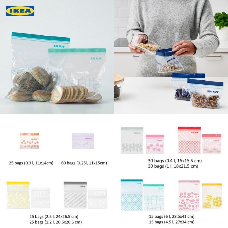 Ikea Istad Ziplock Resealable Bag Bpa Free Freezer Safe No Leak Tight Seal Quality Plastic Bag Double Ikea Plastik Beg Shopee Malaysia