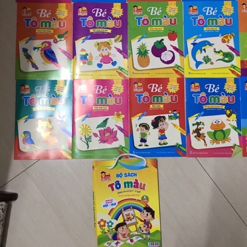 Set of 8 Coloring Books - Block Letters - Numbers For Children 3-6 