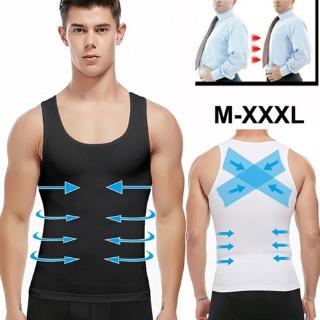 Mens Slimming Body Shaper Shapewear Abs Abdomen Compression Shirt Hide Gynecomastia Moobs Workout Tank Tops Undershirts