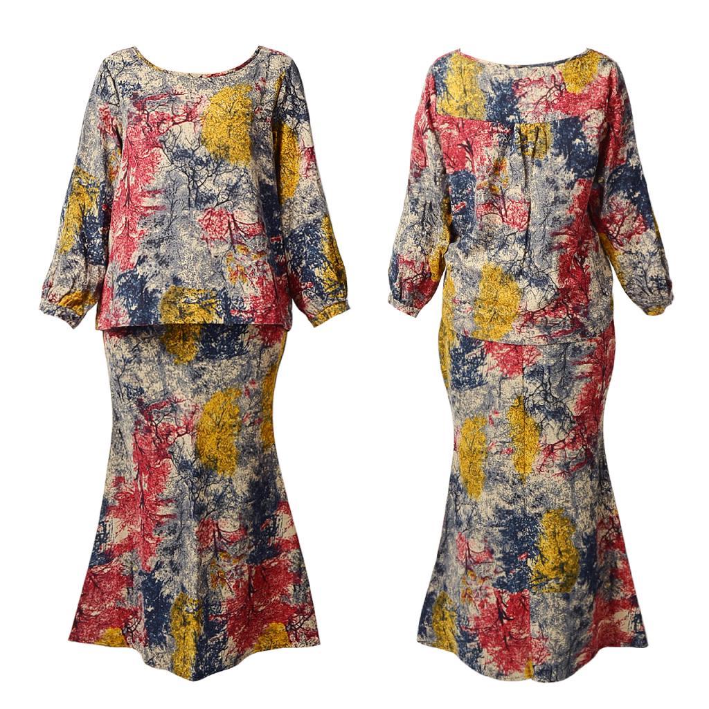 M 5XL New Women Plus Size Baju Kurung Kebaya Moden Cotton M 5XL New Women Plus Size Baju Kurung Kebaya Moden Cotton
