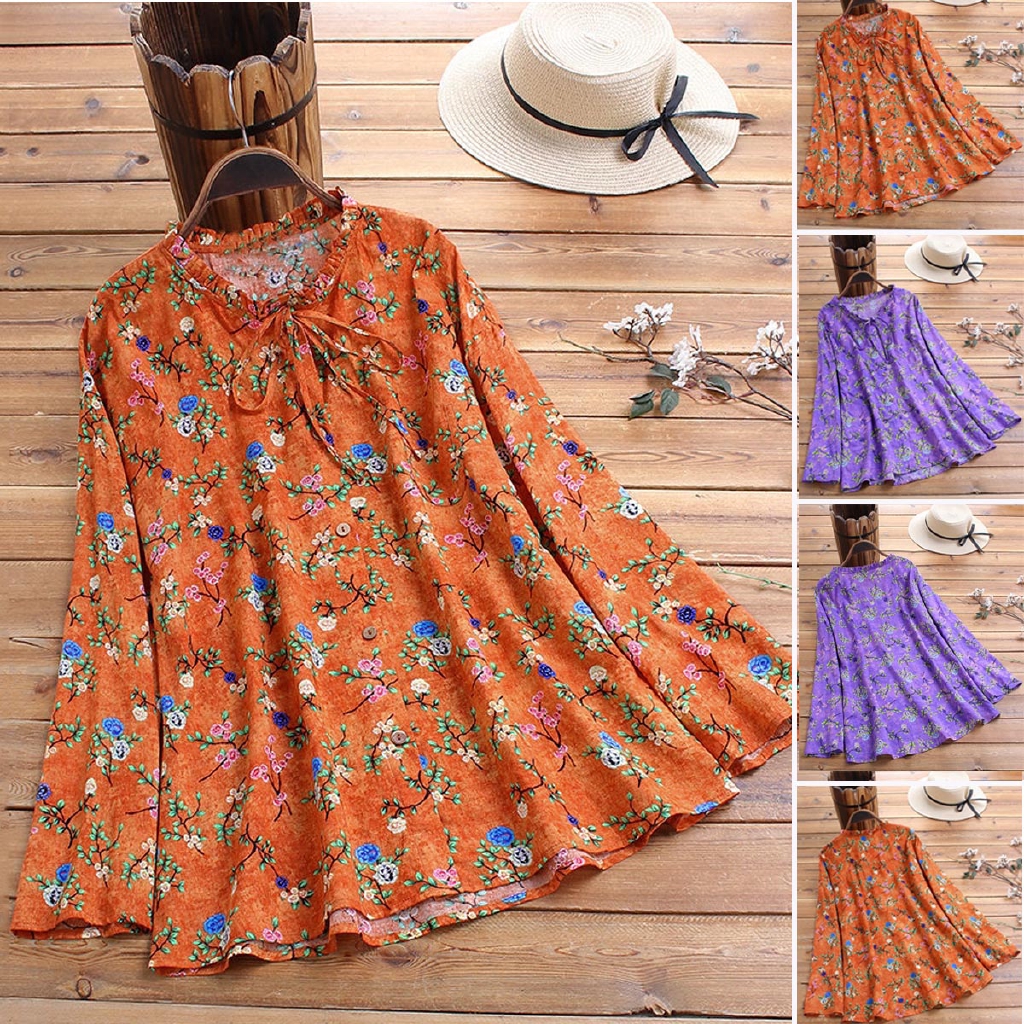 M 5XL Plus Size Tops Baju Women Blouse Fashion Flower M 5XL Plus Size Tops Baju Women Blouse Fashion Flower