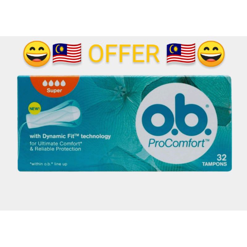 Tampon ️ READY STOCK Ob Pro Comfort Super Tampon 32s | Shopee Malaysia