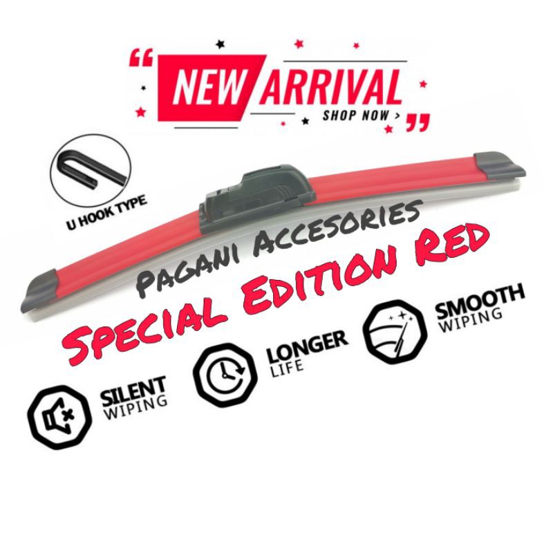 Special Edition ( Red ) Windshield Soft Wiper 12' 28' Car Wiper