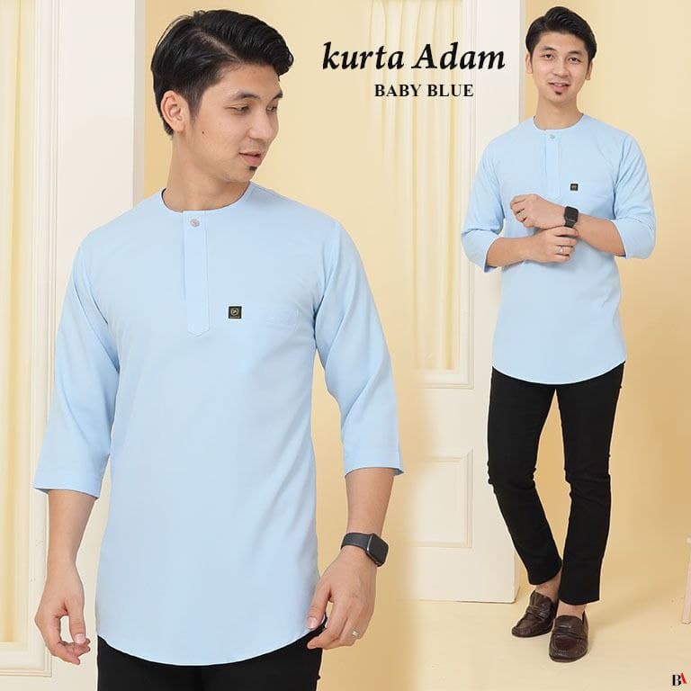 Kurta Adam Slim Fit Dewasa Lengan 3suku Raya2022 Murah Murah Shopee Malaysia 6987