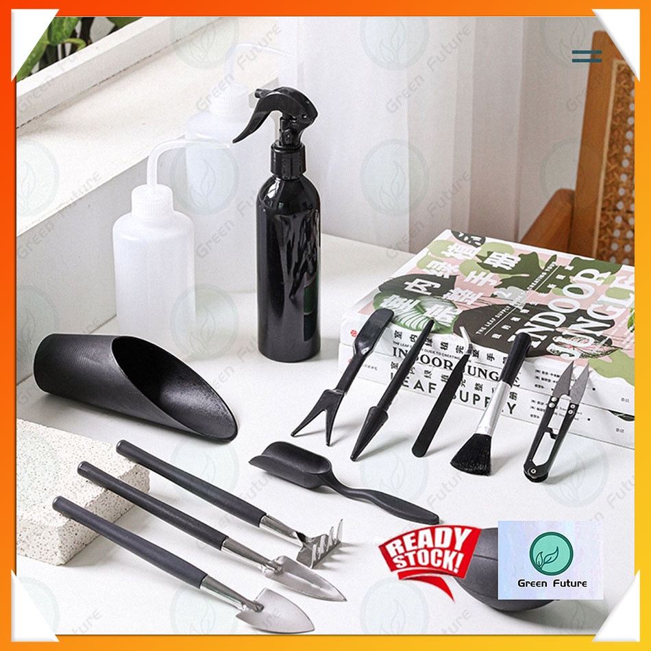 BLACK EDITION Gardening Tool Set 多肉工具 Terrarium Succulent Plants DIY Tools Garden Planting Tool Kit Alat Kaktus