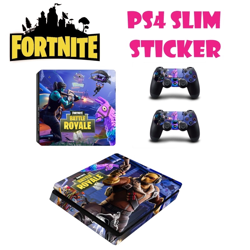 Fortnite Ps4 Slim Skin Stickers For New Playstation 4 Slim Ps4 Slim Console 2 Controllers Skins Fortnite Shopee Malaysia