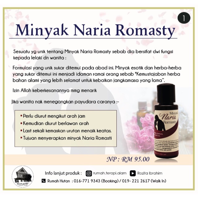 Minyak Naria Romasty  Shopee Malaysia