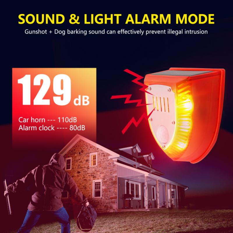 【MY Ready stock】Solar alarm sensor for animal Infrared Motion Sensor Waterproof 129dB Loud Outdoor Security