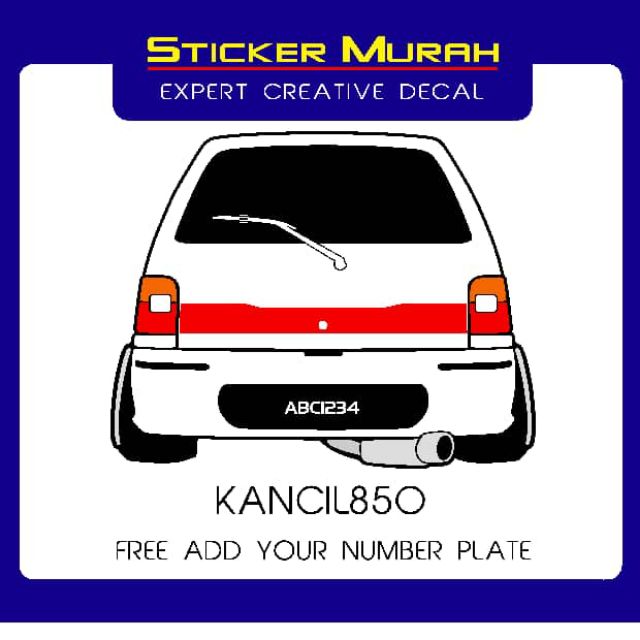 STIKER KERETA. Stiker Belakang perodua kancil 880  Shopee 