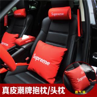 1 Pcs Car Styling Seat Neck Pillow Protection PU Auto Headrest Support Rest Travelling Car Cushion Headrest Neck Pillow