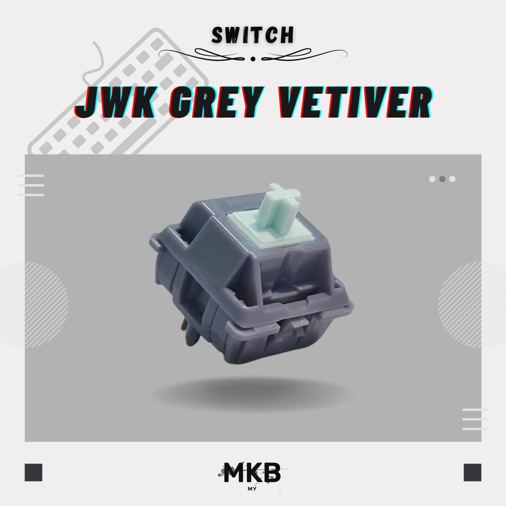 [READY STOCK] JWK Grey Vetiver Linear Switches Switch for Mechanical or