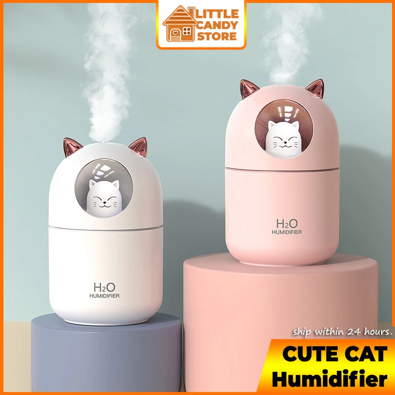 Cute Cat Ultrasonic H2O Air Humidifier 2021 Edition Aroma Diffuser 7 ...