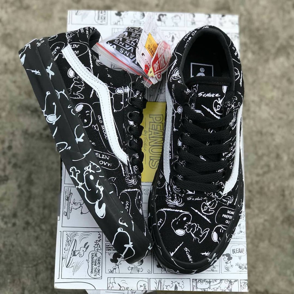 vans peanuts black