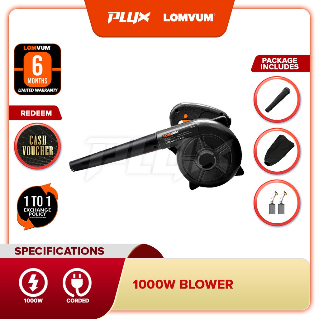 Lomvum 1000w Air Blower Electric Blower And Vacuum Cleaner Shopee Malaysia 